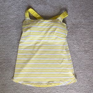 Lululemon Yellow and white stripe tank top size 4